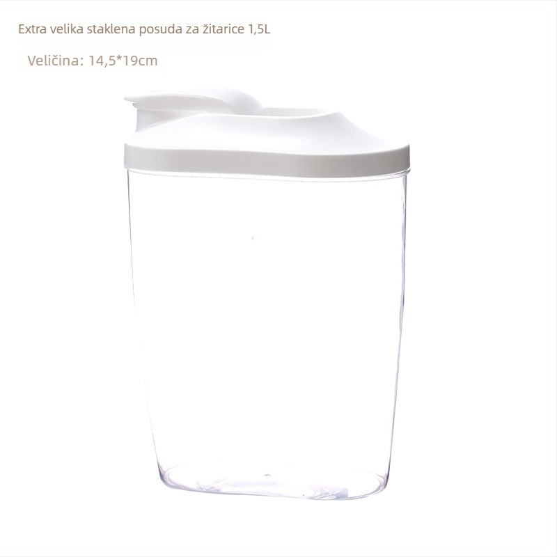 Spremnik za skladištenje žitarica i grahorica – prehrambeni PP, proziran, zapremina 1–2 L, nepravilnog oblika, porijeklo Yiwu