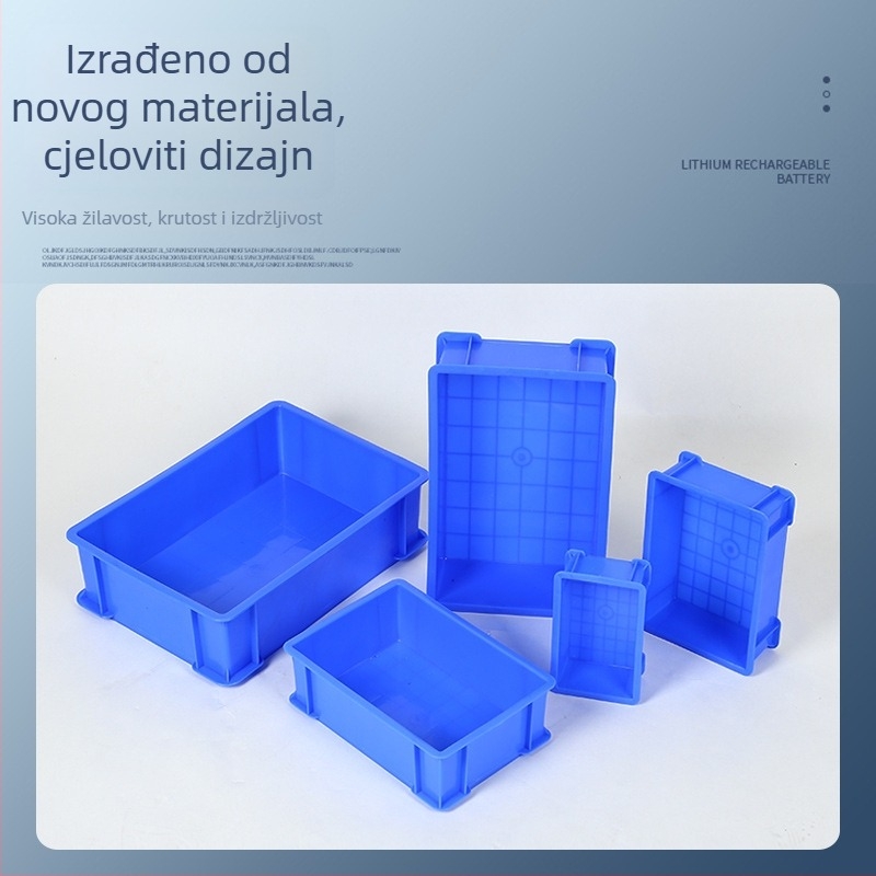 Plastična kutija za skladištenje dijelova, pravokutna kutija za materijale, debeli zidovi, dimenzije 675×420×175 mm