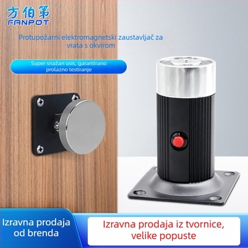 F34 Elektromagnetni uređaj za oslobađanje vrata za bezokvirne staklene vrata protivpožarna, cinkovo-lega, završna obrada pečena boja, zidni montirani, moderni minimalistički stil