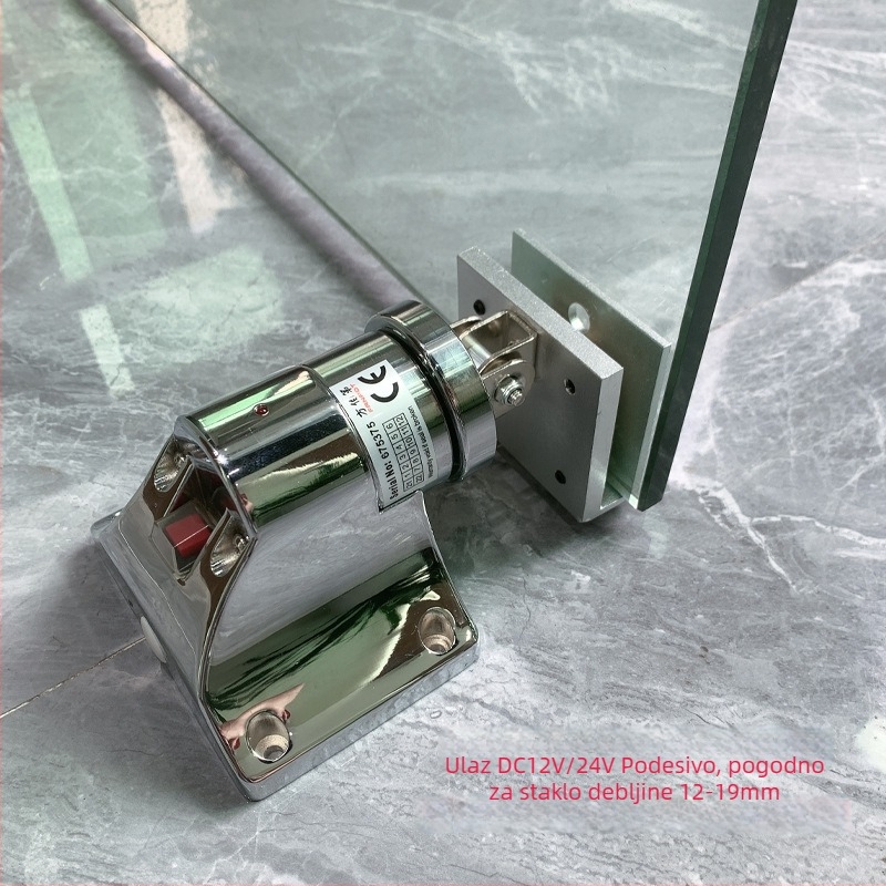 F34 Elektromagnetni uređaj za oslobađanje vrata za bezokvirne staklene vrata protivpožarna, cinkovo-lega, završna obrada pečena boja, zidni montirani, moderni minimalistički stil