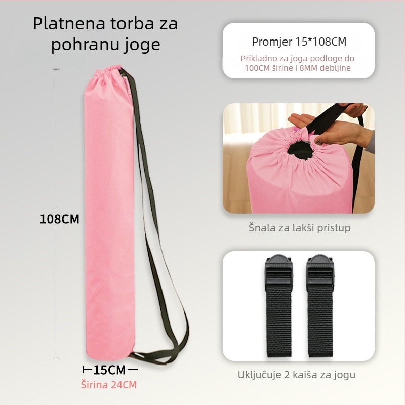 Torba za joga mat s mrežnom torbom, ruksak stil, platneno skladište