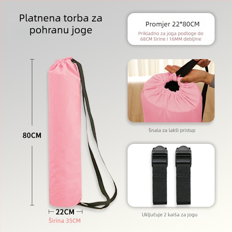 Torba za joga mat s mrežnom torbom, ruksak stil, platneno skladište