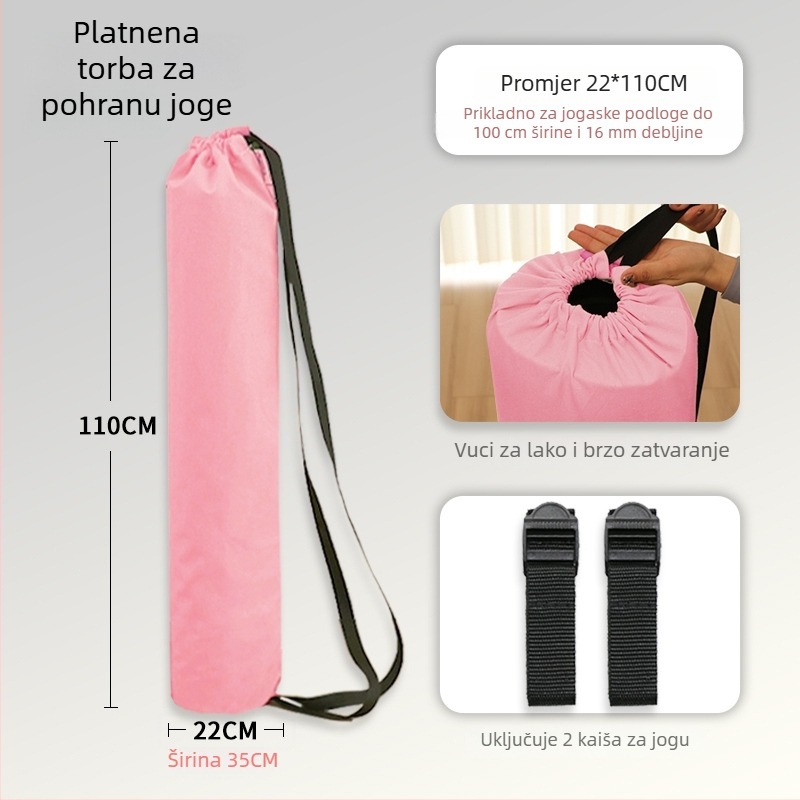 Torba za joga mat s mrežnom torbom, ruksak stil, platneno skladište