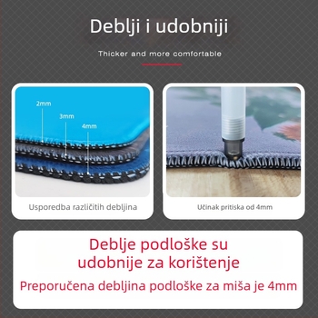 Veliki gumeni podložak za miš za ured CAD i gaming – protiv klizanja, jednostrana, otisak logotipa, podrška zglobu