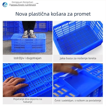 Pravokutni plastični koš s šupljim okvirom za povrće i voće