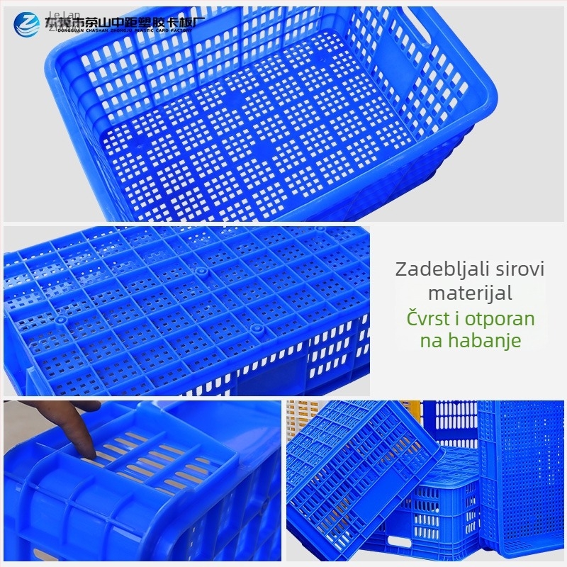 Pravokutni plastični koš s šupljim okvirom za povrće i voće