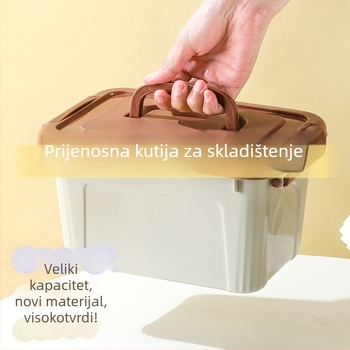 PP kutija za pohranu - zatvorena, otporna na prašinu i vlagu, višenamjenski organizator s kotačićima i ručkom