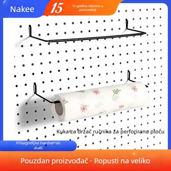Metalni držač za papirnate salvete s kukama za pegboard – kuhinja i kupaonica