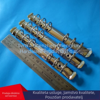 Metalni klips za bilježnice s 6 rupa, O-tipa, za zapisnike; unutarnji promjer 20 mm, širina baze 20 mm.