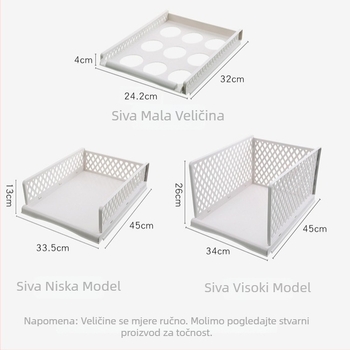 Plastični 4-etažni sklopivi sustav za pohranu, za garderobu, dnevni boravak, kuhinju i kupaonu
