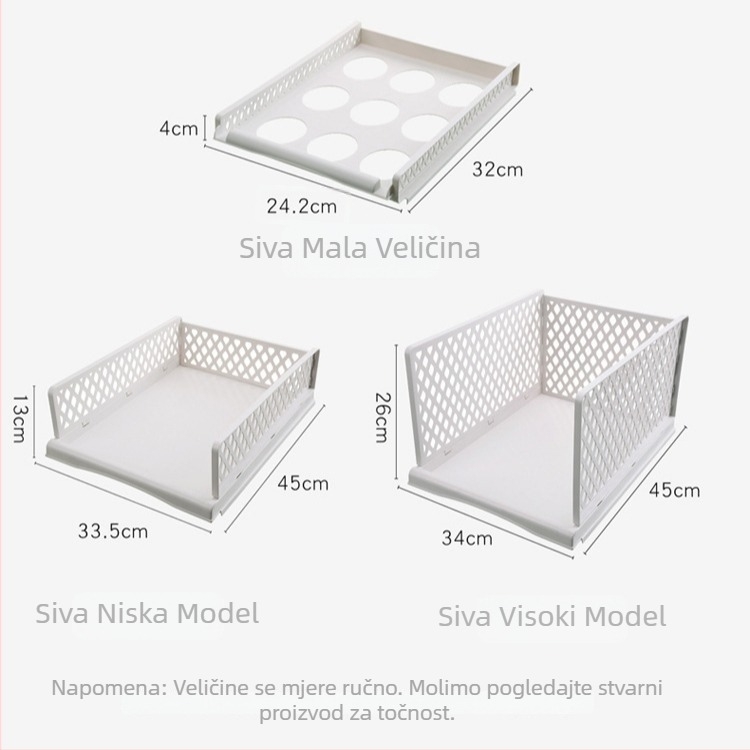 Plastični 4-etažni sklopivi sustav za pohranu, za garderobu, dnevni boravak, kuhinju i kupaonu