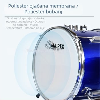 MAIREX dječji bubnjarski set za početnike, Birch materijal, 5 bubnjeva, All-in-One stil, Model: Dječji bubnjarski set, Pogodno za djecu i tinejdžere