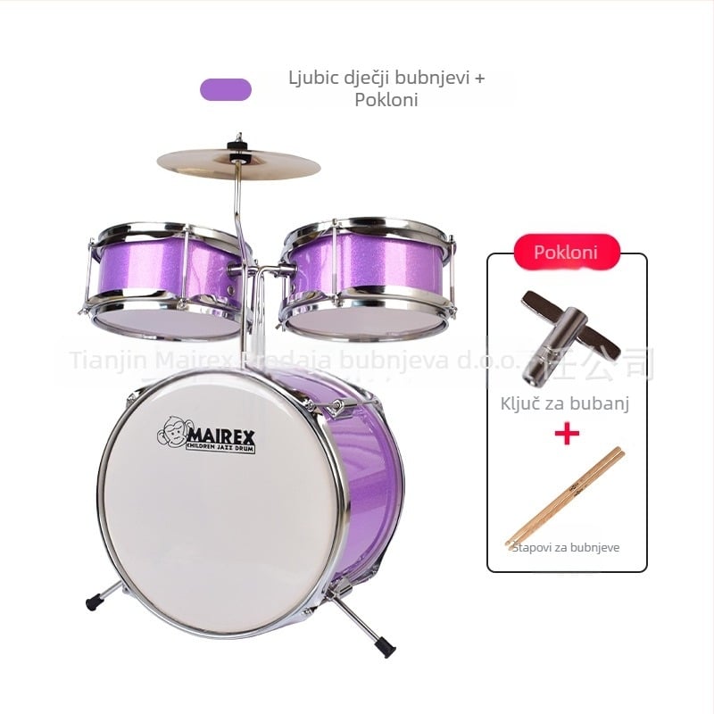 MAIREX dječji bubnjarski set za početnike, Birch materijal, 5 bubnjeva, All-in-One stil, Model: Dječji bubnjarski set, Pogodno za djecu i tinejdžere