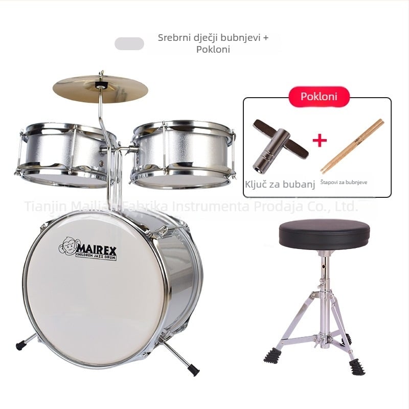 MAIREX dječji bubnjarski set za početnike, Birch materijal, 5 bubnjeva, All-in-One stil, Model: Dječji bubnjarski set, Pogodno za djecu i tinejdžere
