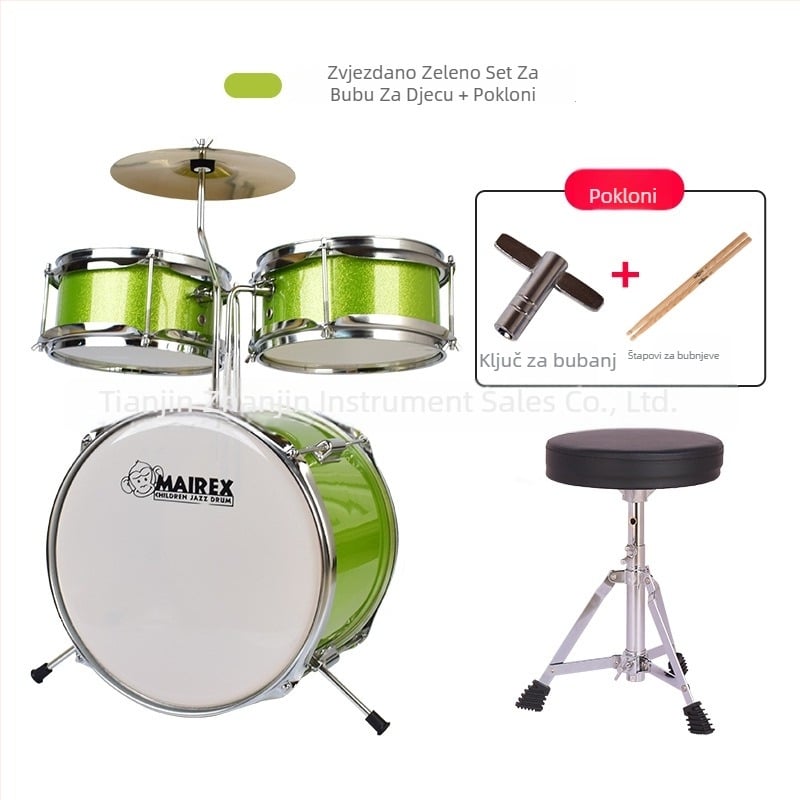 MAIREX dječji bubnjarski set za početnike, Birch materijal, 5 bubnjeva, All-in-One stil, Model: Dječji bubnjarski set, Pogodno za djecu i tinejdžere