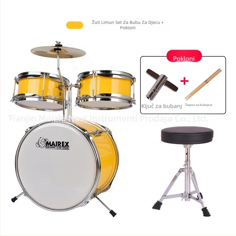 MAIREX dječji bubnjarski set za početnike, Birch materijal, 5 bubnjeva, All-in-One stil, Model: Dječji bubnjarski set, Pogodno za djecu i tinejdžere