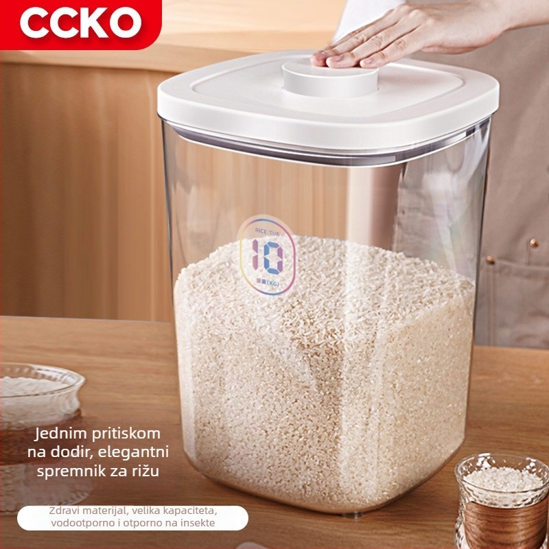 CCKO kutija za skladištenje riže, zatvorena i otporna na insekte, plastična, 9-10 L, za kućnu upotrebu