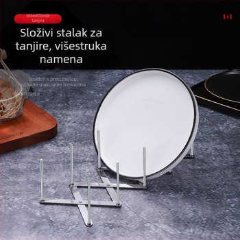 Stalak za suđe od nehrđajućeg čelika – sklopivi, višenamjenski, za kuhinju i restoran, moderan jednostavan stil