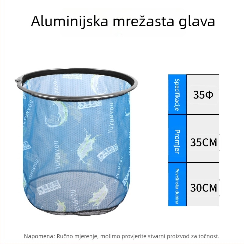 Glava mreže od aluminijske legure za ribolov, nadograđena verzija, produbljena, Anti-Hook, otporna na curenje vode (Materijal: aluminijska legura; Opterećenje: Drugo; Dubina: Drugo)