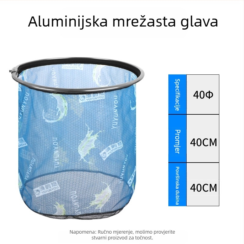 Glava mreže od aluminijske legure za ribolov, nadograđena verzija, produbljena, Anti-Hook, otporna na curenje vode (Materijal: aluminijska legura; Opterećenje: Drugo; Dubina: Drugo)