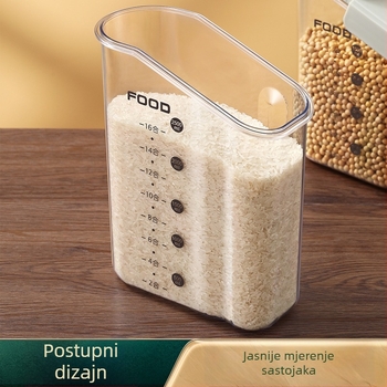 Plastična zatvorena posuda za skladištenje žitarica, otporna na vlagu, prehrambene kvalitete, kapacitet 2,1–3 L
