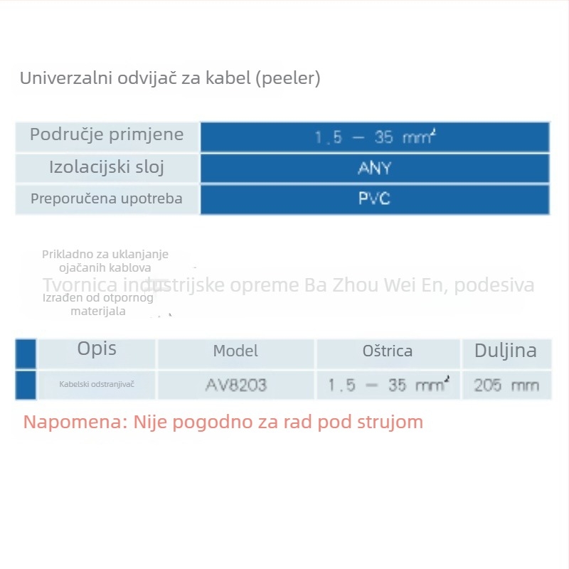 Weienke Univerzalni odvijač za izolaciju kablova, model Power Construction, višenamjenski za rad uživo, artikl 4018