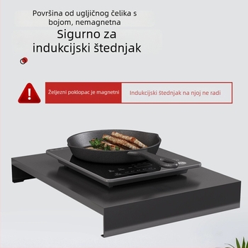 Kuhinjski stalak i polica za indukcijsku ploču, osnova za plinski štednjak — pokretna, bez instalacije, višestruka upotreba, od ugljične čelične, moderni minimalistički dizajn