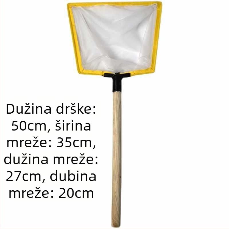 Ribarska mreža s drvenom drškom, ultra gusta mreža s 100 očiju od diving tkanine