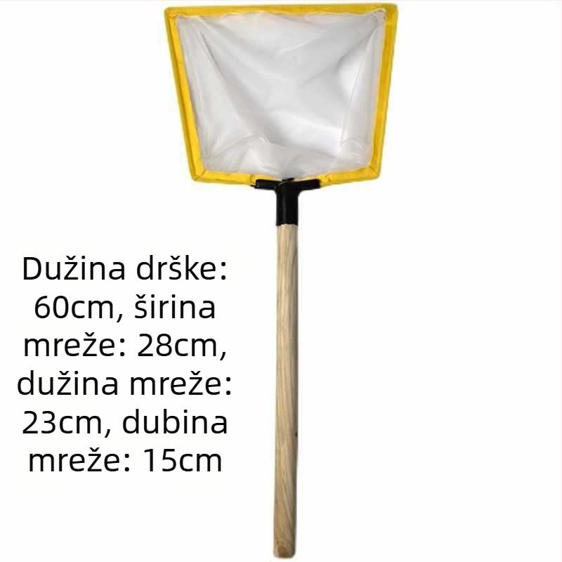 Ribarska mreža s drvenom drškom, ultra gusta mreža s 100 očiju od diving tkanine
