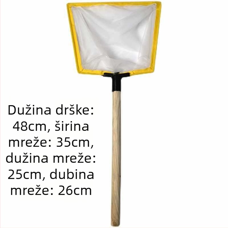 Ribarska mreža s drvenom drškom, ultra gusta mreža s 100 očiju od diving tkanine