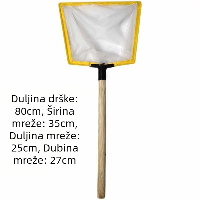 Ribarska mreža s drvenom drškom, ultra gusta mreža s 100 očiju od diving tkanine