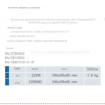 D4mm set adaptera za 22305 električno mjerenje i mjerni instrument za provjeru strujnog spoja (Weienke, Power Construction, 4018, Hebei, rad pod naponom)