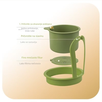 Viseći odvodni koš za sudoperu – PP materijal, za odvajanje ostataka hrane i pranje voća