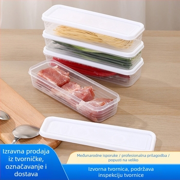 Pravougaona plastična kutija za očuvanje svježine u hladnjaku — zatvarački spremnik za pripremu jela s rezancima i jajima, jednostavan moderni dizajn