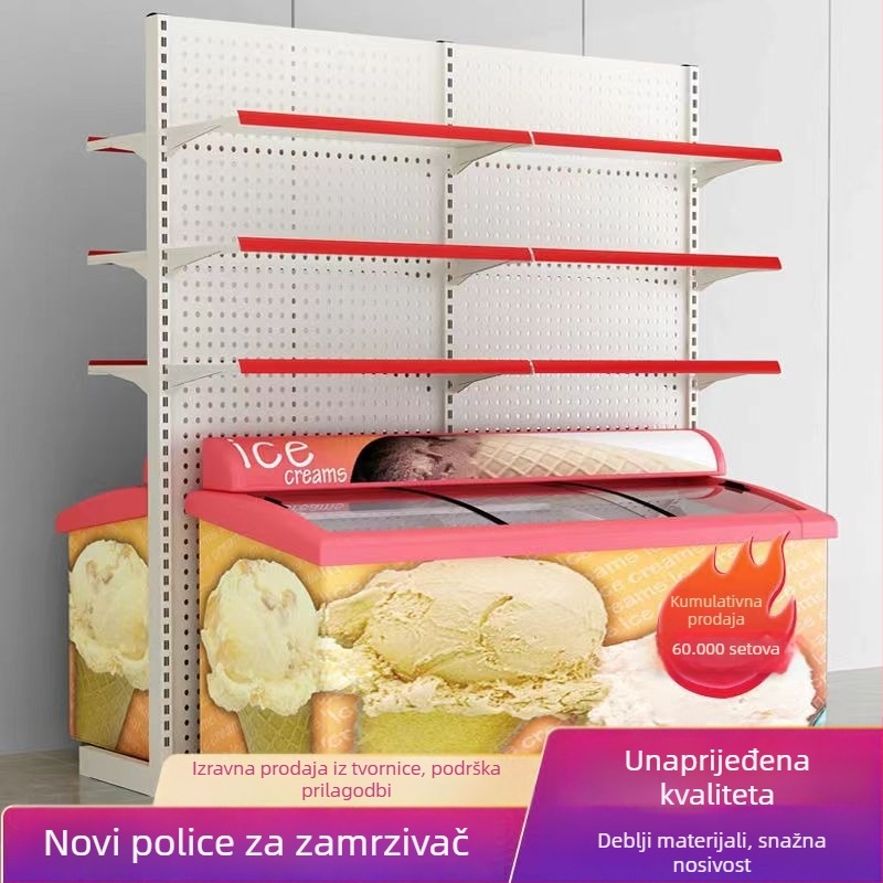 Police za hladnjak, prilagodljiva i ojačana za izlaganje u supermarketima (Model 0052; Šifra 00521; Pogodno za supermarkete i trgovine)