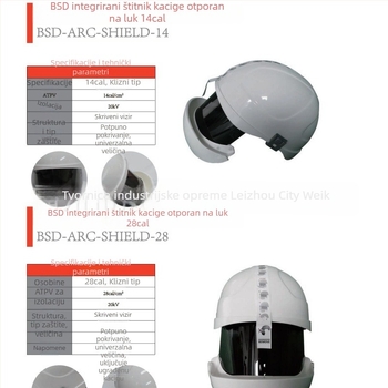 Anti-arc kaciga s vizirom, 14 Cal, za rad na živim vodovima, Weinke marka, Electric Power Construction model, Šifra proizvoda 4018