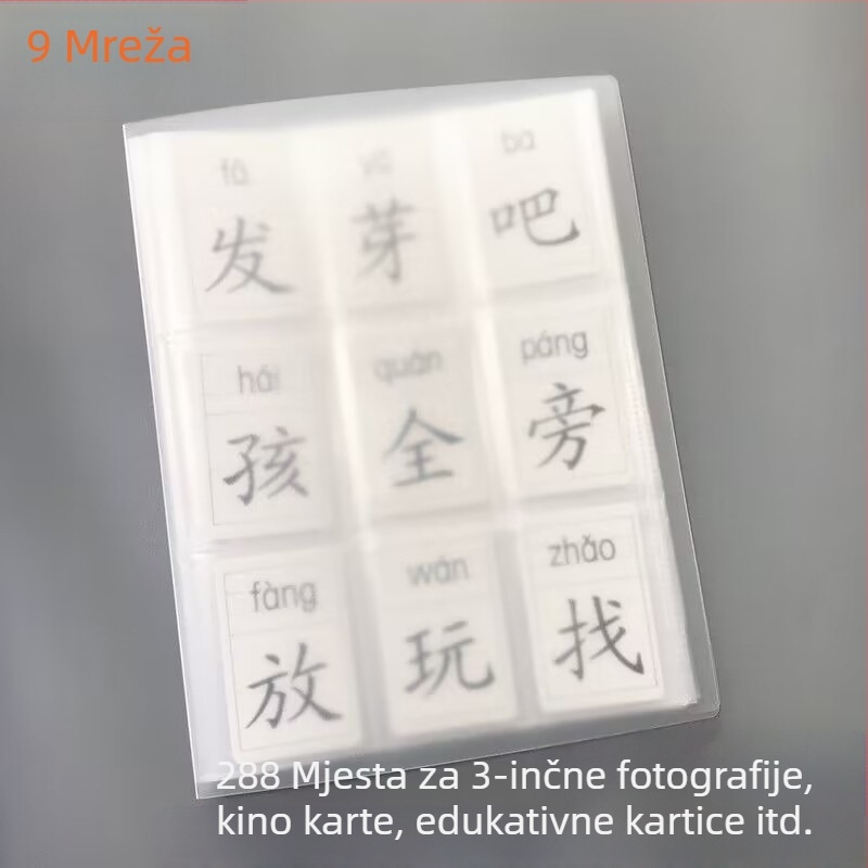 Album za kartice s mrežom 9, 30 unutarnjih stranica PP, 11 rupa, model 3 inča, prilagodljivo