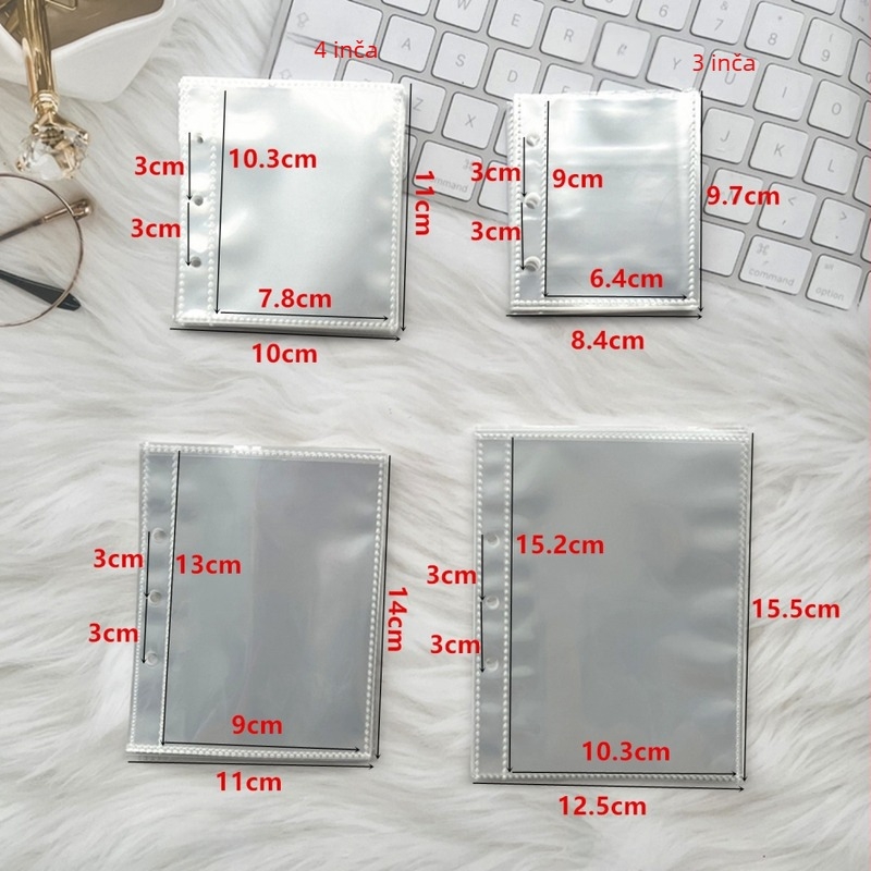 Huihe Prozirni PP Mini Binder s 3 rupama, razmak rupa 3 cm, 20 listova