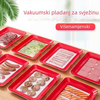 Plastična kutija za pohranu u hladnjaku s vakuumskim zatvaranjem, skladišna, za zamrzavanje i hlađenje