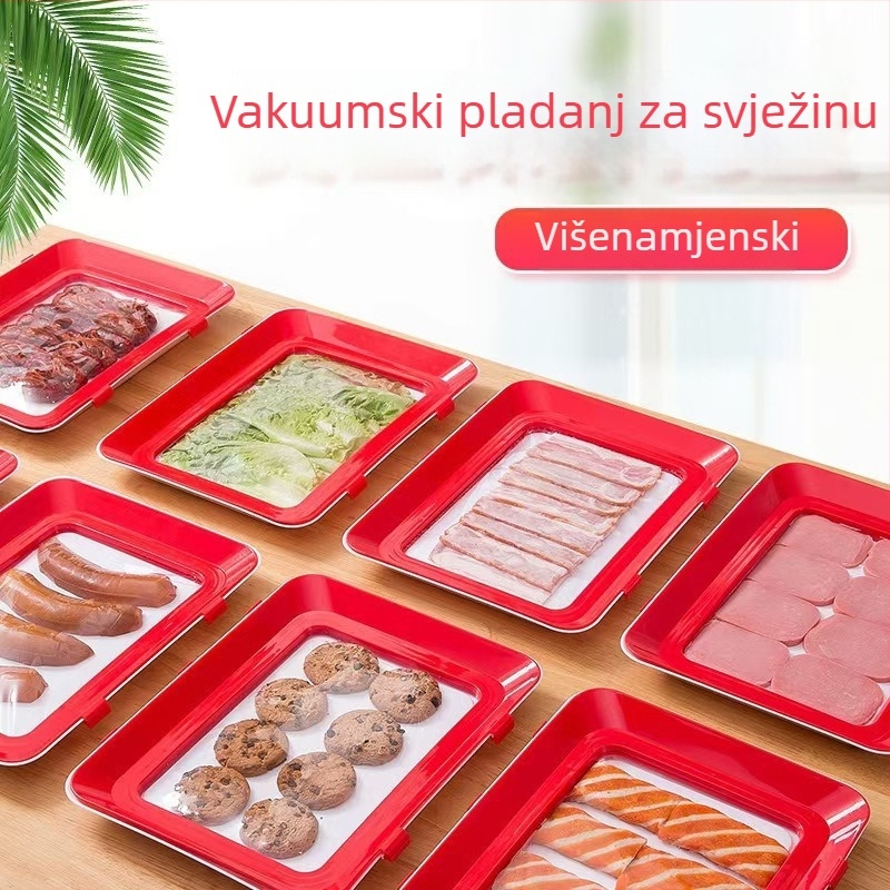 Plastična kutija za pohranu u hladnjaku s vakuumskim zatvaranjem, skladišna, za zamrzavanje i hlađenje