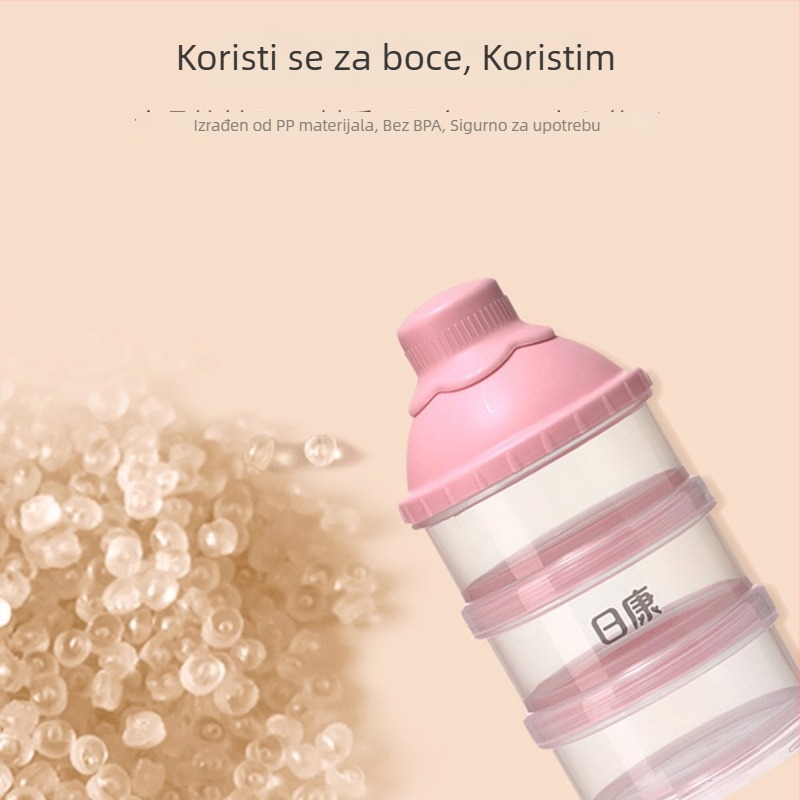 Riken trodijelna prijenosna kutija za mliječni prah za bebe, zatvoren putni spremnik, za djecu od 0 do 3 godine