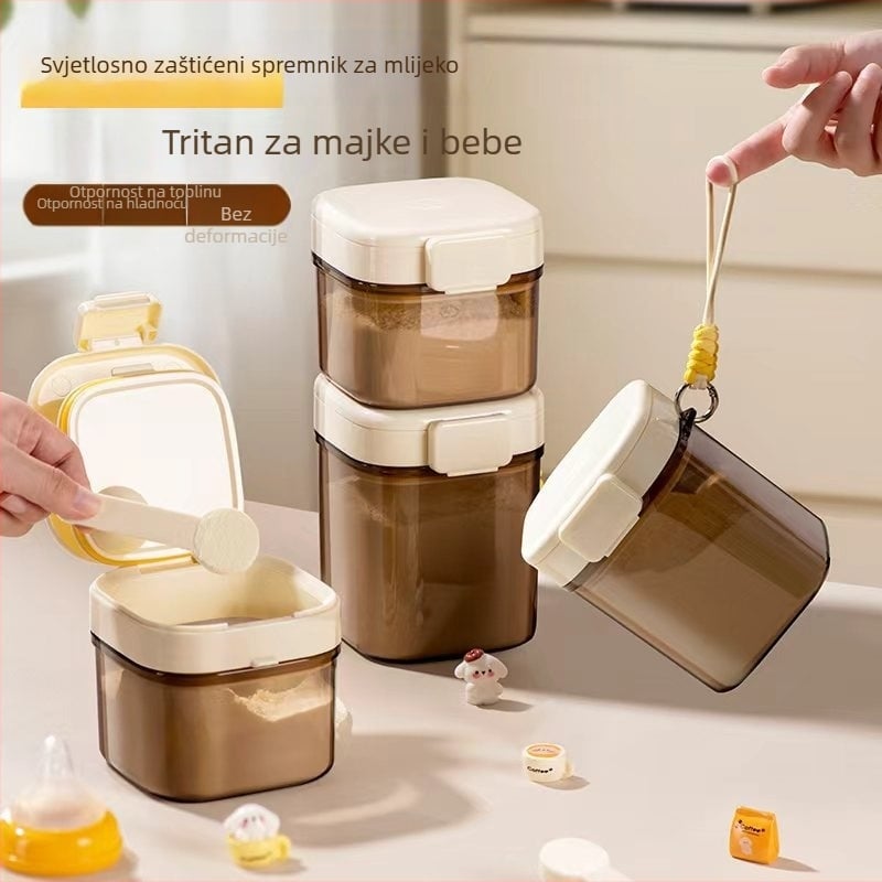 Tritan kutija za mlijeko u prahu, prijenosni zatvoreni spremnik za mlijeko u prahu, otporan na vlagu za djecu, pogodan od rođenja do 3 godine