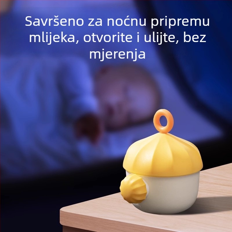 Trioslojna prijenosna kutija za bebi mlijeko u prahu sa hermetičkim skladištenjem, marka Qiqi Bao, za dob 0–3 godine