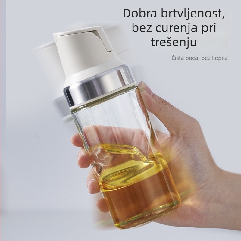 Automatsko otvaranje bočice za začine, stakleno tijelo i nehrđajući čelični izljev za tekuće začine (soja umak, ocat)