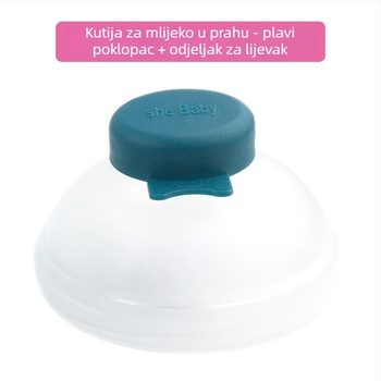 Trostruka kutija za mlijeko u prahu za bebe – prenosna s više odjeljaka za mlijeko u prahu i grickalice, brend Shebaby, za dob 0–3 godine.