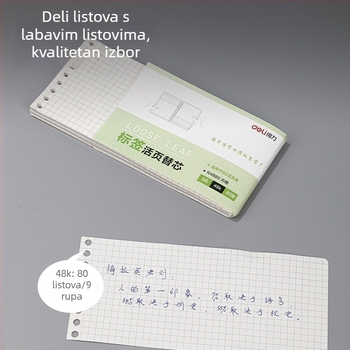 Loose-leaf refill N4880 – 80 stranica, 9 rupa, 48K, kvadratna mreža prazna papir