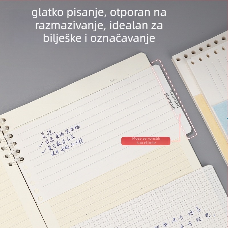 Loose-leaf refill N4880 – 80 stranica, 9 rupa, 48K, kvadratna mreža prazna papir