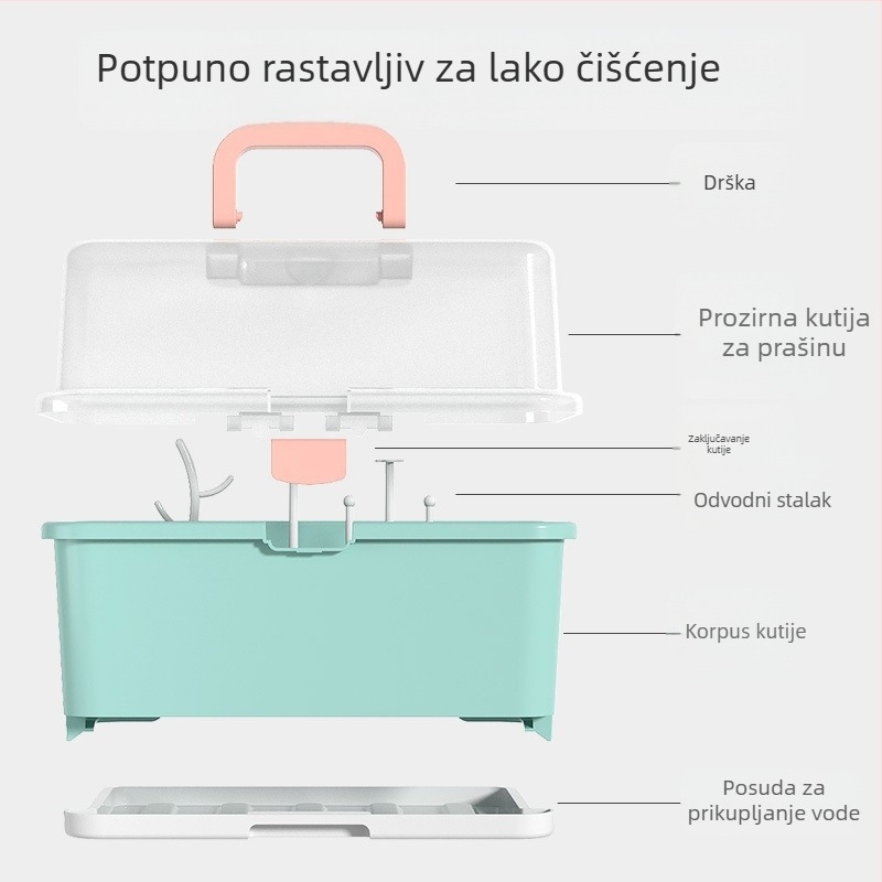 Kutija za skladištenje bočica za bebe s sušilnim stalkom i organizatorom za bradavice i četkicu za bočice, 0.9 kg, za novorođenčad do 3 godine, brend Ubedi