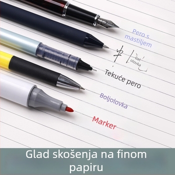 Blok s listovima i jezgrom, 26 kružnih rupa, 60 stranica po knjizi, uklonjive stranice, unutarnje stranice od miješane smjese, formati s linijama i mrežom