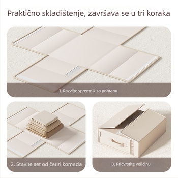 Prašinom otporna četverodjelna kutija za pohranu posteljine, skladišni organizator od tekstila, 18 L
